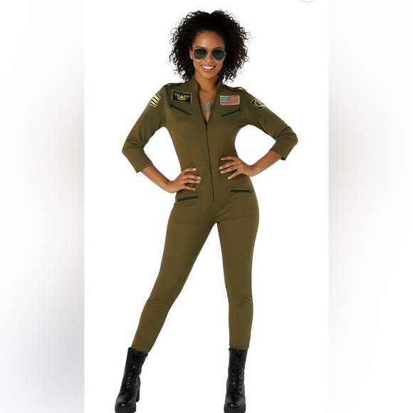 morph Pants - Women's Olive Flight-Inspired Jumpsuit